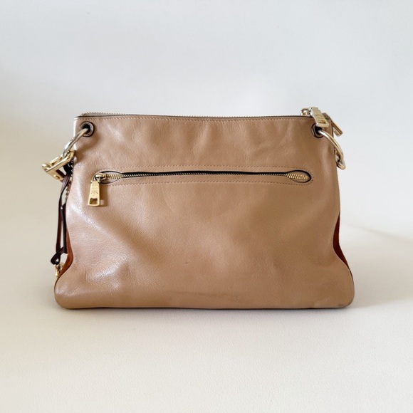 Coach Dreamer Bag Leather Shoulder Suede Casual Chic Colorblock Elegant Tan - Picture 2 of 16